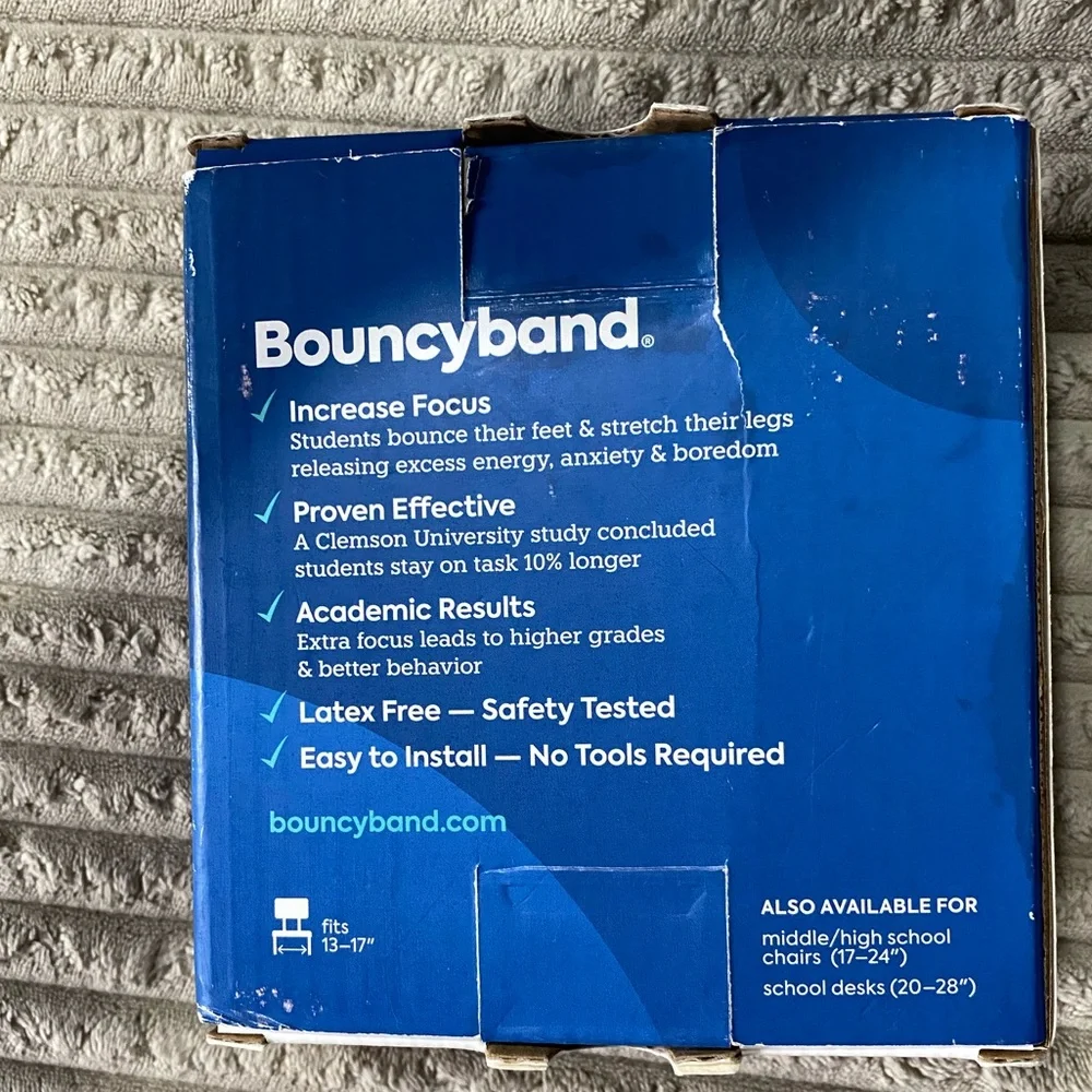 Bouncyband Student Edition for Elementary School Chair-Blue-Focus & Fidget Aid